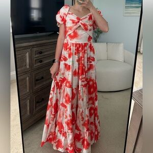 Floral Puff Sleeve Maxi Dress